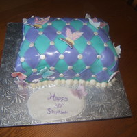 Happy 30Th B-Day I made this cake for my sisters 30th birthday. My first time doing a pillow cake. This cake frustrated me and at one time thought it was...