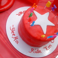Cowboy Star I made this cake for all the little one's at the party that were gluten and dairy free. Betty Crocker gluten free mix (turned out very...