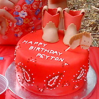 Cowboy Bandana I made this cake for my son's 3rd birthday, cake was dark chocolate fudge with vanilla custard filling covered in MMF piped with royal...
