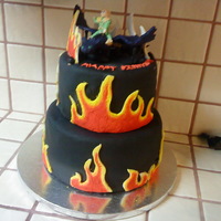 How To Train Your Dragon I did this cake for my son's 8th birthday. He wanted a flame cake and we had a movie theme and watched How to Train Your Dragon. Cake...