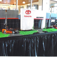 Dealershop-Toyota Showroom Cake done for grand opening of Beechmont Toyota, Cincinnati, OH. White, chocolate and spice cake. 3/8 " scale model of building and...