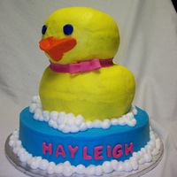 Rubber Duckie 3-d rubber duckie cake on a 10" round, buttercream bubbles