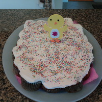 Cupcake Cake zucchinni cake with cream cheese frosting..all scratch..not really EGG shaped but thats what happens when you dont have a cake board to...