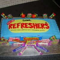 Refreshers Birthday Cake Refreshers Candy Bar Cake for my husband who has a sweet tooth :-)