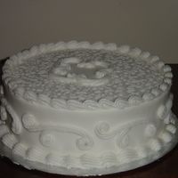 Just A Cake Buttercream on chocolate, raspberry filling. For my MIL. I like her. She's hot.