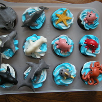 Ocean Themed Cupcakes Made these for my friend's sons for school. They were having an ocean themed day. They were a huge hit!