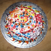 Rainbow Cake For My Sister's Birthday Vanilla rainbow cake with american frosting