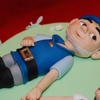 Gnomeo And Juliet Gnomeo and Juliet on a heart shaped cake for my twin girls birthday which is on Valentines Day!