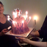 Bonfire Firework Cake Alight 