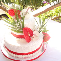 Wedding Cake With Freash Flowers 