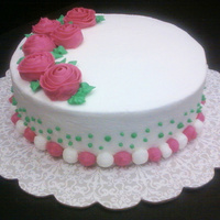 Ribbon Rose Cake My 1st ribbon roses:)