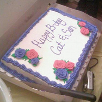 Birthday Cake I was nervous about my shells but they came out great I think. Writing needs practice:) 1st cake of this size! Yay me!