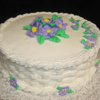 Basketweave 1st attempt at basketweave design. This was actually fun and nerve wrecking simultaneously. Royal icing flowers