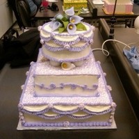 Final Project For Wilton Masters Course 3-25-11 3-Tiered Wedding/Display Cake for my Wiltons Masters Course Final Project. 3 Dummy cakes iced with royal and decorated with royal. Finished...