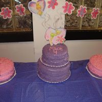 Tinker Bell Cake For My Niece My first tiered cake. The one cake started to crack on the way to the party but, my neice didn't mind, she was happy with it. Cake...