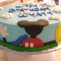 Mickey's Playhouse All buttercream. Design taken from about a thousand different CC cakes! :)