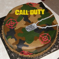 Call Of Duty All buttercream except dog tag (fondant covered with silver shimmer dust).