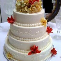 Terra's Wedding Front... All buttercream with artificial flowers matching her bouquet.