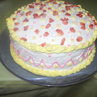 Strawberry Cake With Fresh Strawberries And Cool Whip Cream Cheese Frosting. Doing my best to achieve. ;)