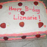 Chocolate Cake With Strawberry Filling, Cool Whip & Cream Cheese Frosting im barely starting to do cakes.. still need some practice with the frostings ;-/