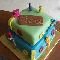 Handy Manny Butter cream underneath fondant.1st attempt at a cake, feedback appreciated!