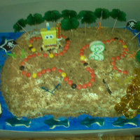 Nathans 3Rd Bday; Spongebob Treasure Island My nephew Nathan's 3rd birthday cake was a Spongebob cake with a pirate treasure twist!