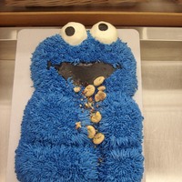 Cookie Monster Cookie monster cake for a 5 year olds birthday. All buttercream, real cookies.
