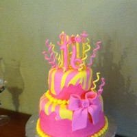Sweet Sixteen this is my 5th tiered cake, not a fan of pink and yellow but I loved the end result. I think this is my favorite one!!