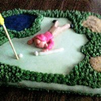 Golf learned alot about adding color to icing but loved my pond with my HOMEMADE piping gel....made this for my husband's birthday....he...