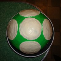 Video Game Mushroom Cake Chocolate cake, whipped cream and crushed oreo cookie filling. Buttercream frosting