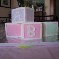 Blocks Baby Shower Cake Cinnamon Spiced Yellow Cake, Caramel Apple Filling, Buttercream frosting