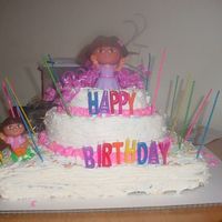 Dora Cake This is my first tiered cake. I had a lot of fun making it.