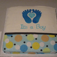 It's A Boy! This cake was made to duplicate the napkins and plates that were at the shower.