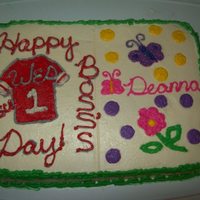 Boss's Day I have two supervisors so I split the cake and decorated each side of the cake to what they like