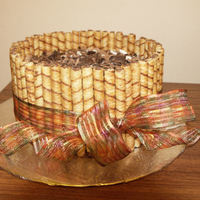 Fall Cake Thanksgiving 2008Chocolate cake, with chocolate shavings