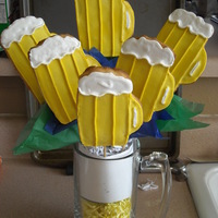 Beer Mug Cookie Bouquet Beer mug cookie bouquet. Reminded everyone of Duff beer from the Simpsons. Doh!