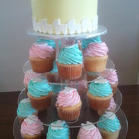Baby Shower Cupcake Tower Baby shower cake topper and cupcakes