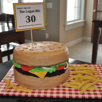 Gigantic Hamburger Cake Made this for a 30th surprise birthday for a guy. I love food cakes for guy occasions because every guy loves food and they are so fun to...