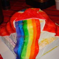 Aids Benefit This cake was made for an AIDS Benefit....12inch square, 10inch square, 8inch round, vanilla, triple chocolate and lemon...buttercream and...