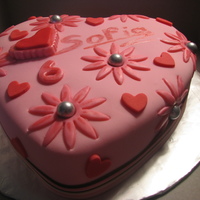 Heart With Flowers Cake 