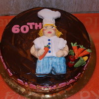 Chef Cake I made this chocolate and fresh strawberry and cream cake for a friend who is a chef,