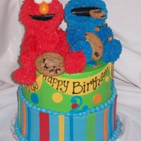 Elmo And Cookie Monster both Elmo and Cookie were made out of rk treats