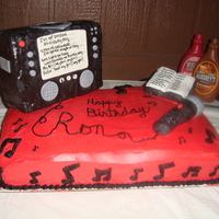Karaoke Style Birthday Ron's Karaoke Cake