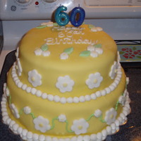 60Th Birthday Cake First stacked fondant cake I made for my mom's surprise birthday party