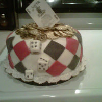 Vegas Cake this cake was made for a friend who loves vegas... this is probably one of my favorite cakes. There is glitter all over the cake the pic...