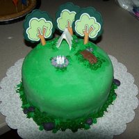 Camping Cake this is a cake I made for my cousin.... she loves camping! I could not get the fondant to work with me though.. which is why it looks like...