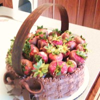 Basket Of Strawberries my moms birthday cake!! She loves chocolate and strawberries!
