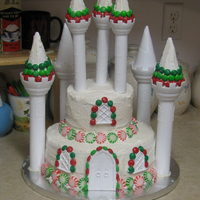 Winter Wonderland This winter castle cake was for a child's birthday, right before Christmas. The kids enjoyed all the candy on the cake!