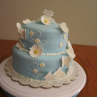 Butterflies And Daisies A cake for a friends birthday. She loves butterflies!