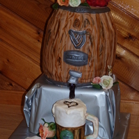 Beer Keg Cake anniversary beer keg cake with flowers birds
